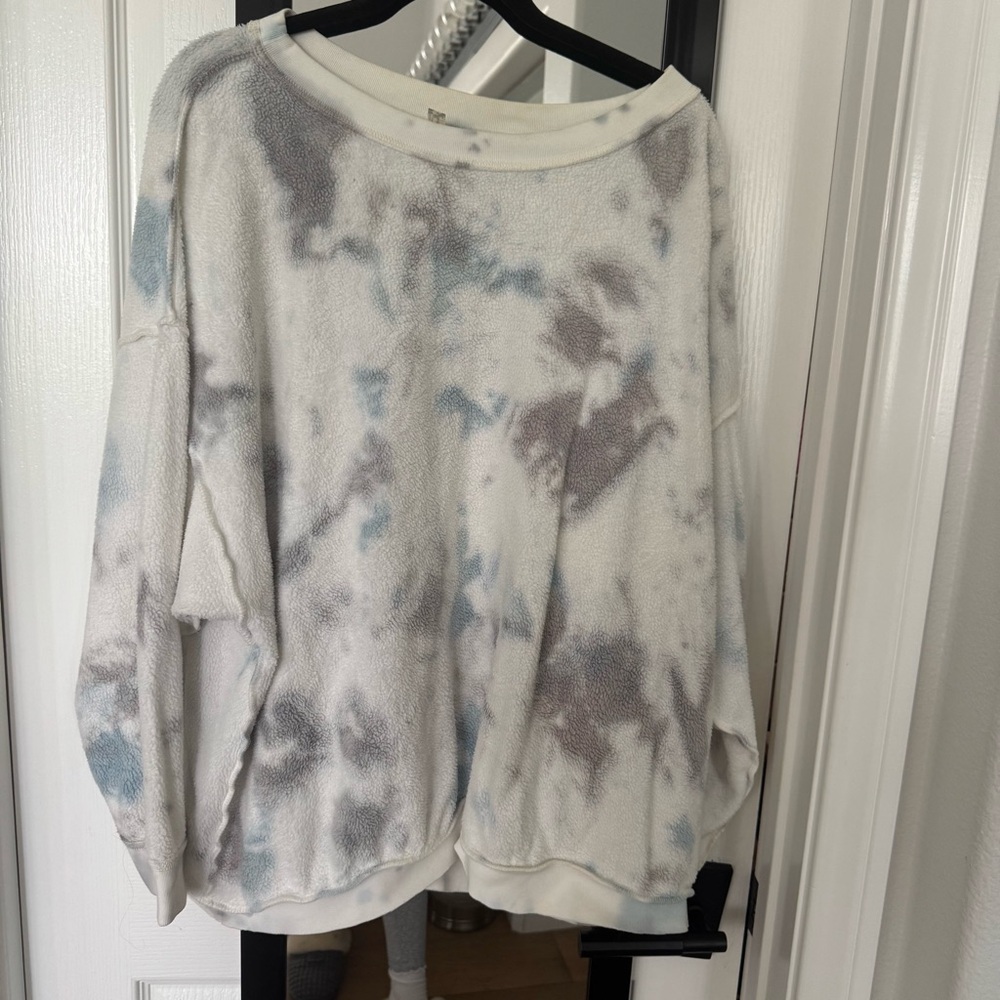 Free People reversible tie-dye Fleece Sweatshirt